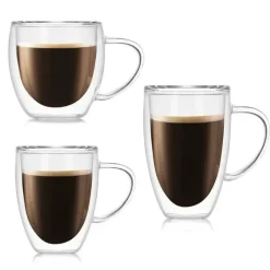 Plates u0026 More Küche & Esszimmer-Doppelwandiges Glasset – Isolierbecher für Whisky, Wein, Bier, Milch, Tee