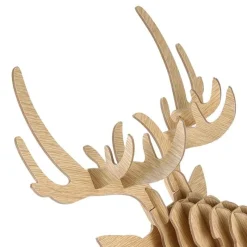 The Gilded Nest Möbel-3D-Puzzle aus Holz mit Hirschkopf – dekorative Wandkunst für die Inneneinrichtung