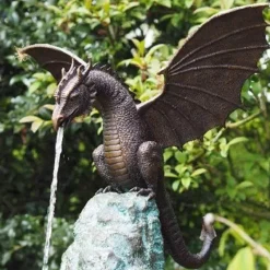 Nomad Gear Camping Im Freien|Outdoor-Artikel-Drachenbrunnen-Skulptur – Majestätisches feuerspeiendes Design-Dekor