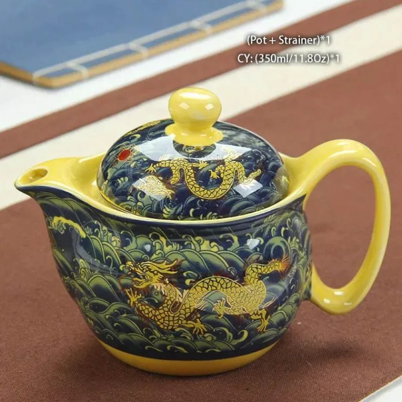 Feast u0026 Flair Küche & Esszimmer-Drachen-Porzellan-Teekannen-Set – Kung-Fu-Puer-Oolong-Teegeschirr