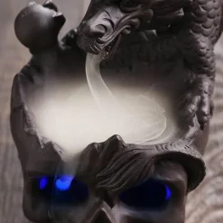 The Gilded Nest Beleuchtung-Drachenschädel LED Räuchergefäß - Gothic Home Decor Aromatherapie Diffusor