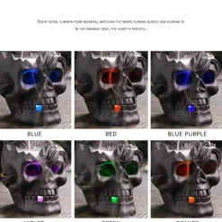 The Gilded Nest Beleuchtung-Drachenschädel LED Räuchergefäß - Gothic Home Decor Aromatherapie Diffusor