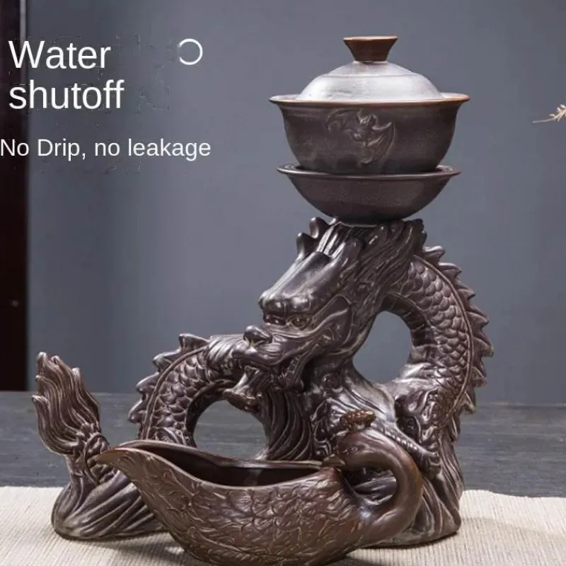 Brew Bliss Küche & Esszimmer-Drachen-Teeservice aus Keramik – Tragbares traditionelles Teeservice