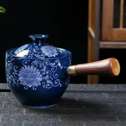 Brew Bliss Küche & Esszimmer-Drehbare Keramik-Teekanne – Traditionelles Harmony-Design