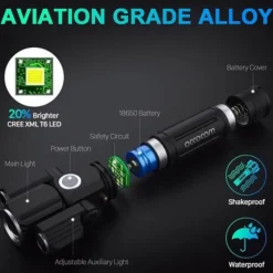 Decor Fahrräder & Verkehr-Drehbare, wiederaufladbare Taschenlampe mit drei Köpfen – vielseitige Außenbeleuchtung