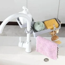 Space Savvy Küche & Esszimmer-Drehbarer Abfluss-Organizer für die Küchenspüle – mehrschichtige Aufbewahrungslösung