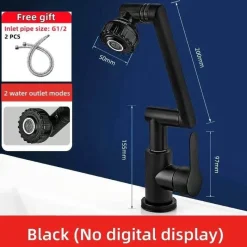 The Blissful Bath Badezimmer-Drehbarer Badezimmerhahn – Japanisches Design mit Digitalanzeige