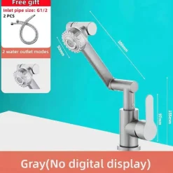 The Blissful Bath Badezimmer-Drehbarer Badezimmerhahn – Japanisches Design mit Digitalanzeige