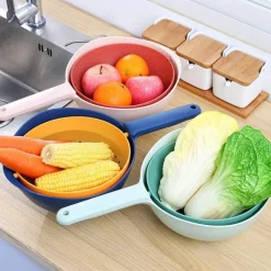 Deco Küche & Esszimmer-Drehbarer doppellagiger Abtropfkorb - Multifunktionaler Küchenorganizer