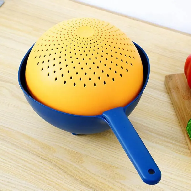 Deco Küche & Esszimmer-Drehbarer doppellagiger Abtropfkorb - Multifunktionaler Küchenorganizer