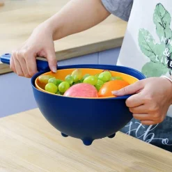 Deco Küche & Esszimmer-Drehbarer doppellagiger Abtropfkorb - Multifunktionaler Küchenorganizer