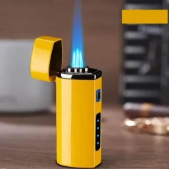 The Outdoor Vault Outdoor-Artikel|Heimwerkzeuge-Dreiflammiges USB-Taschenfeuerzeug – winddichtes, wiederaufladbares Jet-Feuerzeug