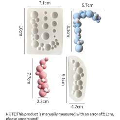 Tom Küche & Esszimmer-3D-Silikon-Blasen-Kuchenform für Kekse, Schokoladenkugeln