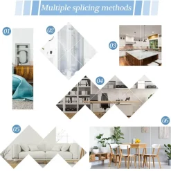 Willow u0026 Whim Gadgets Für Zuhause-3D-Spiegel-Wandaufkleber – selbstklebende DIY-Heimdekoration