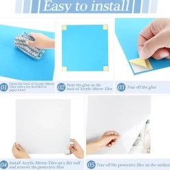 Willow u0026 Whim Gadgets Für Zuhause-3D-Spiegel-Wandaufkleber – selbstklebende DIY-Heimdekoration