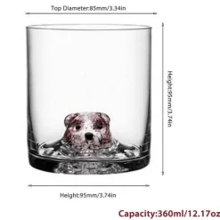 The Culinary Kit Küche & Esszimmer-3D-Tier-Weinglas – Ultraklares, einzigartiges Stielglas