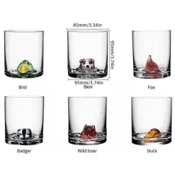 The Culinary Kit Küche & Esszimmer-3D-Tier-Weinglas – Ultraklares, einzigartiges Stielglas