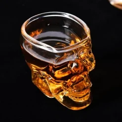 The Culinary Kit Küche & Esszimmer-3D-Totenkopf-Kristallbecher – transparentes dekoratives Trinkgeschirr