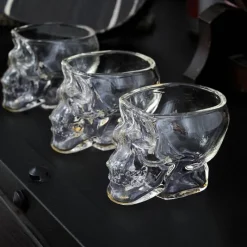 The Culinary Kit Küche & Esszimmer-3D-Totenkopf-Kristallbecher – transparentes dekoratives Trinkgeschirr