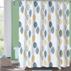 Aqua Essence Badezimmer-Duschvorhang mit Blumenmuster – Leichtes Frühlingsdekor fürs Badezimmer