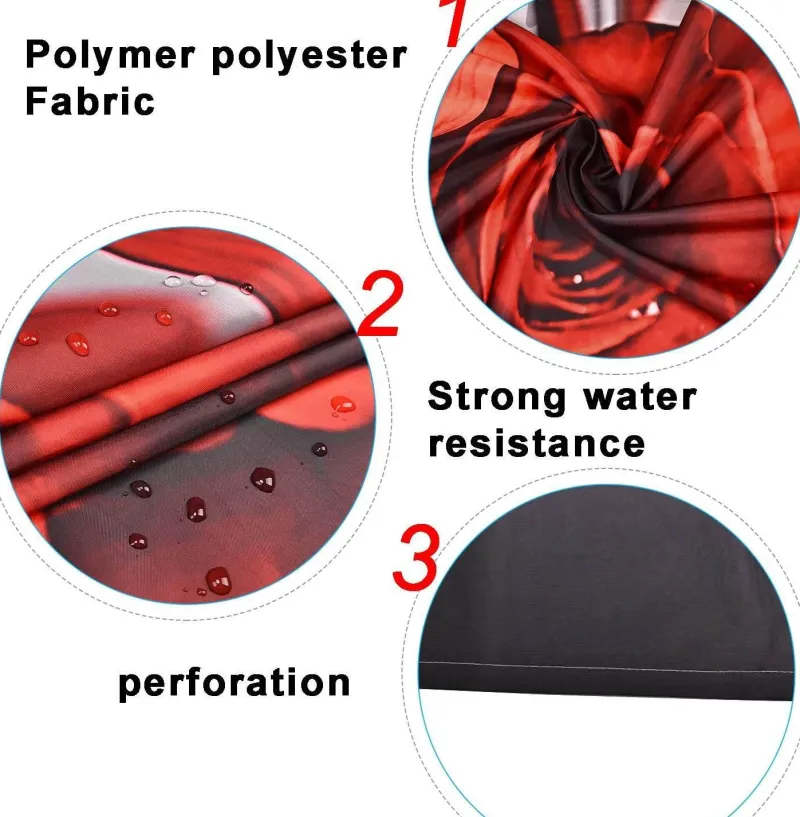 Aqua Essence Badezimmer-Duschvorhang-Set mit Tulpenblumenmuster – Badezimmer-Dekor-Akzent