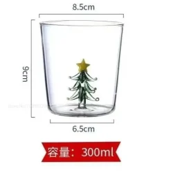 Plates u0026 More Küche & Esszimmer-3D-Weihnachtsbaumbecher aus Rosenglas – Weihnachtsgeschenk-Dekoration