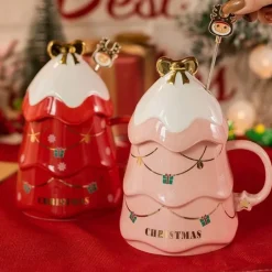 The Culinary Kit Küche & Esszimmer-3D-Weihnachtsbaum-Tasse – Kreatives Weihnachts-Trinkgeschirr