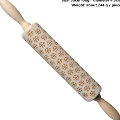 The Culinary Kit Küche & Esszimmer-3D-Weihnachts-Nudelholz aus Holz – Weihnachts-Backwerkzeug