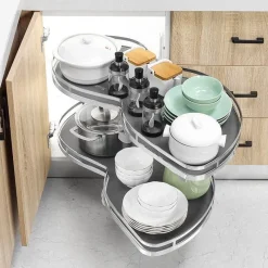 Space Savvy Küche & Esszimmer-Eckküchenschrank - Aufbewahrungseinheit aus Edelstahl