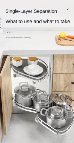 Space Savvy Küche & Esszimmer-Eckküchenschrank - Aufbewahrungseinheit aus Edelstahl