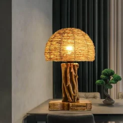 Glow u0026 Shade Beleuchtung-Eco-Friendly NaturalWeave Table Lamp - Sustainable Design