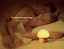 Comfort u0026 Style Beleuchtung-Eco-Friendly Wooden Mushroom Lamp - LED Accent Night Light
