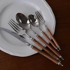 Feast u0026 Flair Küche & Esszimmer-Edelstahl-Geschirrset - 5-teilig mit Holzgriff