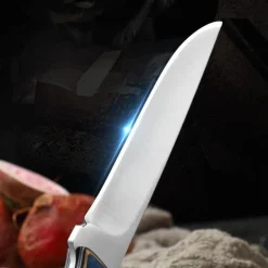 The Culinary Kit Camping-Werkzeuge|Camping Im Freien-Edelstahlmesser mit robustem Holzgriff