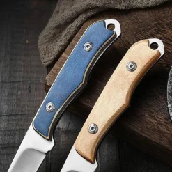 The Culinary Kit Camping-Werkzeuge|Camping Im Freien-Edelstahlmesser mit robustem Holzgriff