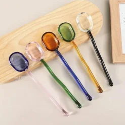 Plates u0026 More Küche & Esszimmer-Edles Dessertlöffel-Set aus Glas – Stilvolles Servierbesteck für Desserts