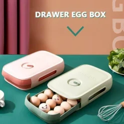 Space Savvy Küche & Esszimmer-Eieraufbewahrungsschublade - Stapelbarer Kühlschrank-Organizer