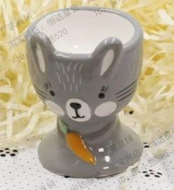 The Decor Haven Küche & Esszimmer-Eierhalter-Set aus Keramik – süße Frühstückshalter in Tierform, 2 Stück