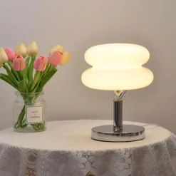 Bright Accents Beleuchtung-Eierkuchen-Schreibtischlampe aus Glas – Moderne, stilvolle Beleuchtung für Ihr Zuhause