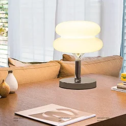 Bright Accents Beleuchtung-Eierkuchen-Schreibtischlampe aus Glas – Moderne, stilvolle Beleuchtung für Ihr Zuhause