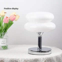 Bright Accents Beleuchtung-Eierkuchen-Schreibtischlampe aus Glas – Moderne, stilvolle Beleuchtung für Ihr Zuhause