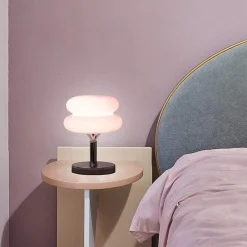 Bright Accents Beleuchtung-Eierkuchen-Schreibtischlampe aus Glas – Moderne, stilvolle Beleuchtung für Ihr Zuhause