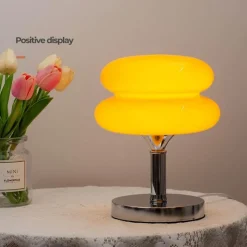 Bright Accents Beleuchtung-Eierkuchen-Schreibtischlampe aus Glas – Moderne, stilvolle Beleuchtung für Ihr Zuhause