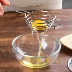 Tom Küche & Esszimmer-Eiertrenner aus Edelstahl – Backwerkzeug mit langem Griff