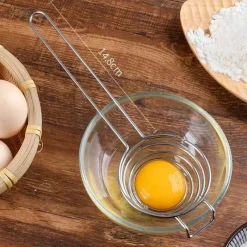 Tom Küche & Esszimmer-Eiertrenner aus Edelstahl – Backwerkzeug mit langem Griff