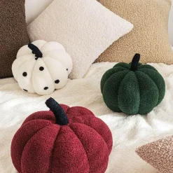 Cozy Cushions Bettzeug-Einfarbiges Kürbiskissen - Dekoratives Herbstkissen