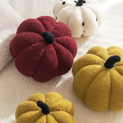 Cozy Cushions Bettzeug-Einfarbiges Kürbiskissen - Dekoratives Herbstkissen