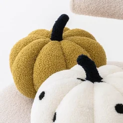 Cozy Cushions Bettzeug-Einfarbiges Kürbiskissen - Dekoratives Herbstkissen