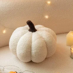 Cozy Cushions Bettzeug-Einfarbiges Kürbiskissen - Dekoratives Herbstkissen