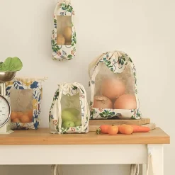 Space Savvy Küche & Esszimmer-Einkaufstasche aus Baumwollleinen – Aufbewahrungslösung im pastoralen Stil